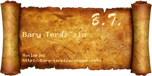Bary Terézia névjegykártya